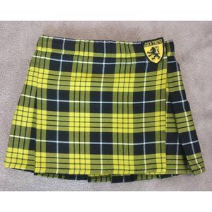 Sport Kilt  Women's Small  14" length  Yellow and Black
